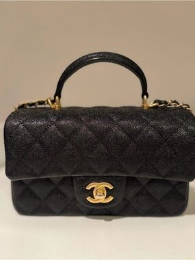 Chanel New Mini Top Handle Black Caviar